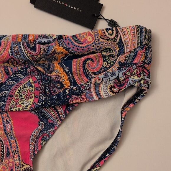 NWT Tommy Hilfiger Foldover Full Coverage Bikini Bottom Bright Paisley - Size XL - Picture 3 of 11